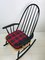 Vintage Scandinavian Black Beech & Oak Rocking Chair, 1960s 7