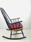 Vintage Scandinavian Black Beech & Oak Rocking Chair, 1960s 2