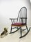 Vintage Scandinavian Black Beech & Oak Rocking Chair, 1960s 16