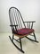 Vintage Scandinavian Black Beech & Oak Rocking Chair, 1960s 18