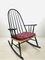Vintage Scandinavian Black Beech & Oak Rocking Chair, 1960s 1