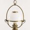Deckenlampe aus Opalglas & gedrechseltem Holz, 1930er 3