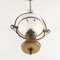Opaline Glass & Turned Wood Ceiling Lamp, 1930s 2