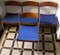 Deutsche Stapel Stühle aus Verchromtem Rohrstahl & Teak mit Blauem Bezug von Casala, 1960er, 4er Set 3