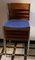 German Chromed Tubular Steel & Teak Stacking Chairs with Blue Fabric Upholstery from Casala, 1960s, Set of 4 4