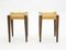 Stained Oak & Rope Stools by Adrien Audoux & Frida Minet, 1950s, Set of 2 5