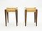 Stained Oak & Rope Stools by Adrien Audoux & Frida Minet, 1950s, Set of 2, Image 5