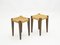 Stained Oak & Rope Stools by Adrien Audoux & Frida Minet, 1950s, Set of 2 12