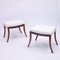 Antique Swedish Mahogany Stools with Bouclé Fabric Seats, 1830s, Set of 2, Image 2