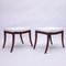 Antique Swedish Mahogany Stools with Bouclé Fabric Seats, 1830s, Set of 2, Image 1