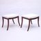 Antique Swedish Mahogany Stools with Bouclé Fabric Seats, 1830s, Set of 2 4