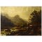 River Landscape with Mountains, Oil on Canvas, Image 1