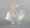 Swan Figures in Clear Frosted Art Glass from Lalique, Set of 2 2