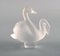 Swan Figures in Clear Frosted Art Glass from Lalique, Set of 2, Image 2