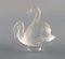 Swan Figures in Clear Frosted Art Glass from Lalique, Set of 2 4