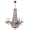 Empire Revival Chandelier in Glass, 20th-Century 1