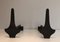 Modernist Cast Iron and Iron Andirons, 1950s, Set of 2, Image 1