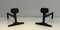 Modernist Cast Iron and Iron Andirons, 1950s, Set of 2 2