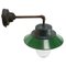 Mid-Century Industrial Green Enamel & Clear Glass Sconce 4