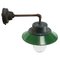 Mid-Century Industrial Green Enamel & Clear Glass Sconce, Image 4