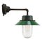 Mid-Century Industrial Green Enamel & Clear Glass Sconce, Image 1