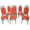 Bugholz Esszimmerstühle mit erhöhter Rückenlehne von Thonet, 1970er, 6er Set 1