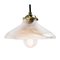 Industrielle Mid-Century Deckenlampe aus Glas 1