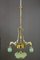 Viennese Jugendstil Adjustable Opaline Glass Chandelier, 1908 1