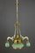 Viennese Jugendstil Adjustable Opaline Glass Chandelier, 1908 2