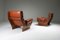 Mid-Century Cognac Leather Lounge Chairs by Osvaldo Borsani, Set of 2, Image 10