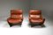 Mid-Century Cognac Leather Lounge Chairs by Osvaldo Borsani, Set of 2 1