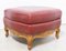 French Beech and Red Skai Ottoman, 1960s 5