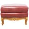 French Beech and Red Skai Ottoman, 1960s, Image 1