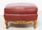 French Beech and Red Skai Ottoman, 1960s 2