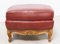 French Beech and Red Skai Ottoman, 1960s, Image 2