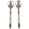 Acorn Salad Set in Sterling Silver and Stainless Steel by Georg Jensen, Set of 2 1