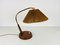 Lámpara de mesa Mid-Century de teca y ratán de Temde, años 70, Imagen 11