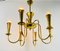 Large Italian Mid-Century Brass 6-Arm Sputnik Chandelier, 1950s 13