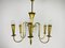 Large Italian Mid-Century Brass 6-Arm Sputnik Chandelier, 1950s 4