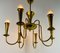 Large Italian Mid-Century Brass 6-Arm Sputnik Chandelier, 1950s, Image 8