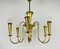 Large Italian Mid-Century Brass 6-Arm Sputnik Chandelier, 1950s 7