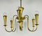 Large Italian Mid-Century Brass 6-Arm Sputnik Chandelier, 1950s, Image 2