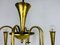 Large Italian Mid-Century Brass 6-Arm Sputnik Chandelier, 1950s 10