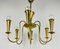 Large Italian Mid-Century Brass 6-Arm Sputnik Chandelier, 1950s 3