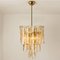 Brass Clear and Amber Spiral Glass Chandelier from Doria, 1970s, Image 7