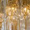 Brass Clear and Amber Spiral Glass Chandelier from Doria, 1970s, Image 3