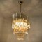 Brass Clear and Amber Spiral Glass Chandelier from Doria, 1970s, Image 8