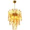 Brass Clear and Amber Spiral Glass Chandelier from Doria, 1970s 1