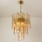 Brass Clear and Amber Spiral Glass Chandelier from Doria, 1970s, Image 2