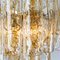 Brass Clear and Amber Spiral Glass Chandelier from Doria, 1970s 5